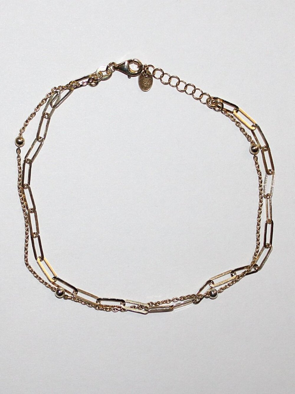 Gold Tone Sterling Silver Multi Strand Anklet